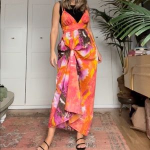 Roberto Cavalli style abstract print maxi dress